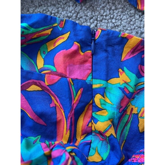 J Crew Women Dress Square Neck Midi Blue Cotton Preppy Floral Boho Size 8 NWT - Picture 14 of 16